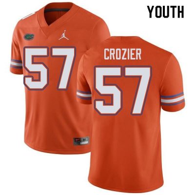 Youth Florida Gators #57 Coleman Crozier NCAA Jordan Brand Orange Authentic Stitched College Football Jersey CZS7462IY